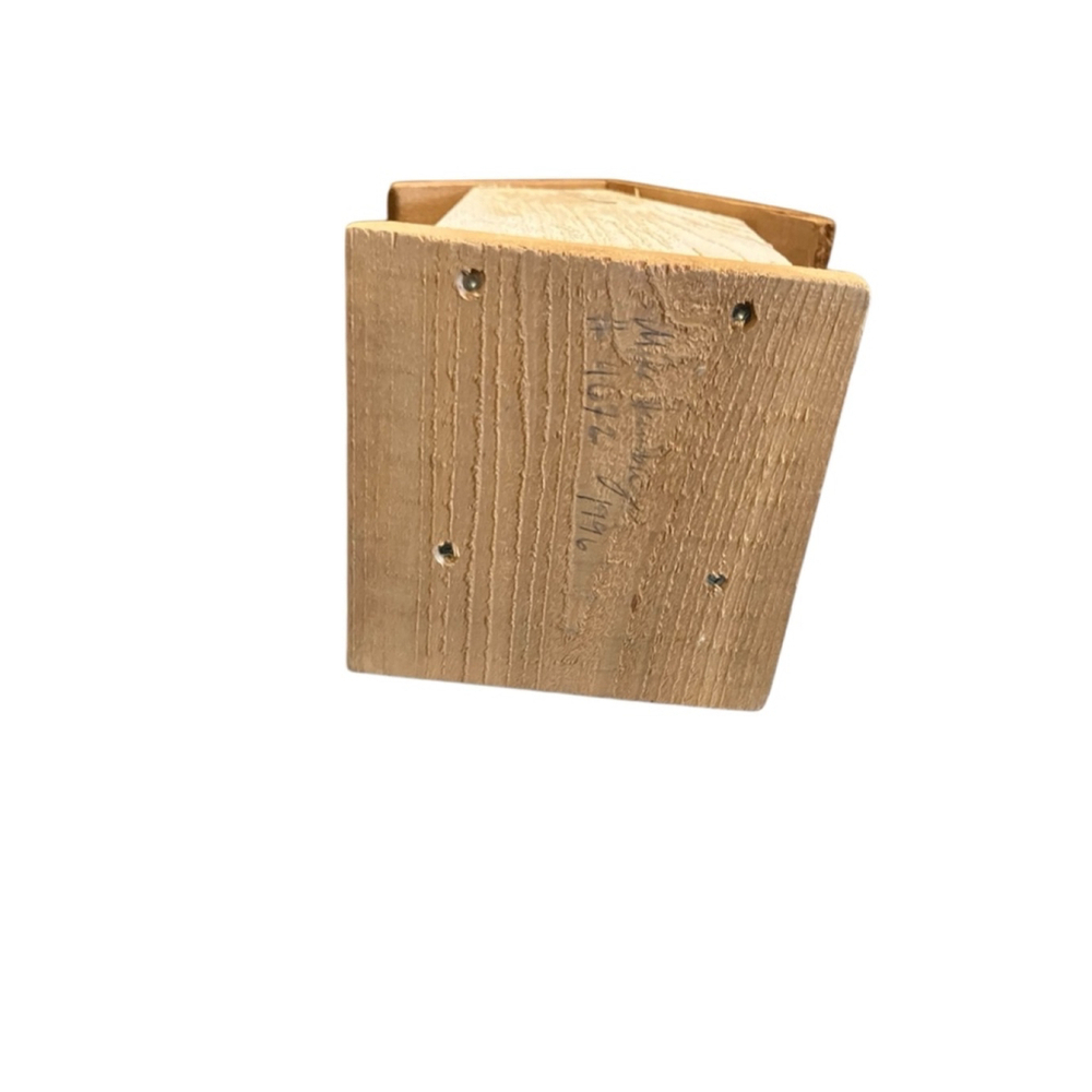 Handcrafted Wood Birdhouse - White & Brown Rustic House. 11x10 inches - Picture 3 of 8
